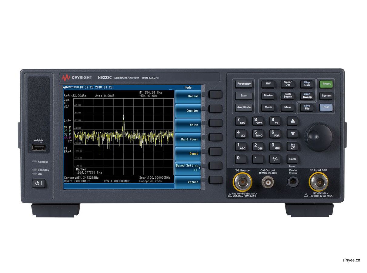 是德 N9323C基础频谱分析仪提供1MHz至13.6GHz快速射频频谱分析